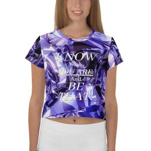 IAM WEARe EXPRESSIONS (K.W.Y.A.A.B.T.) All-Over Print Crop Tee