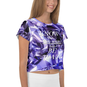 IAM WEARe EXPRESSIONS (K.W.Y.A.A.B.T.) All-Over Print Crop Tee