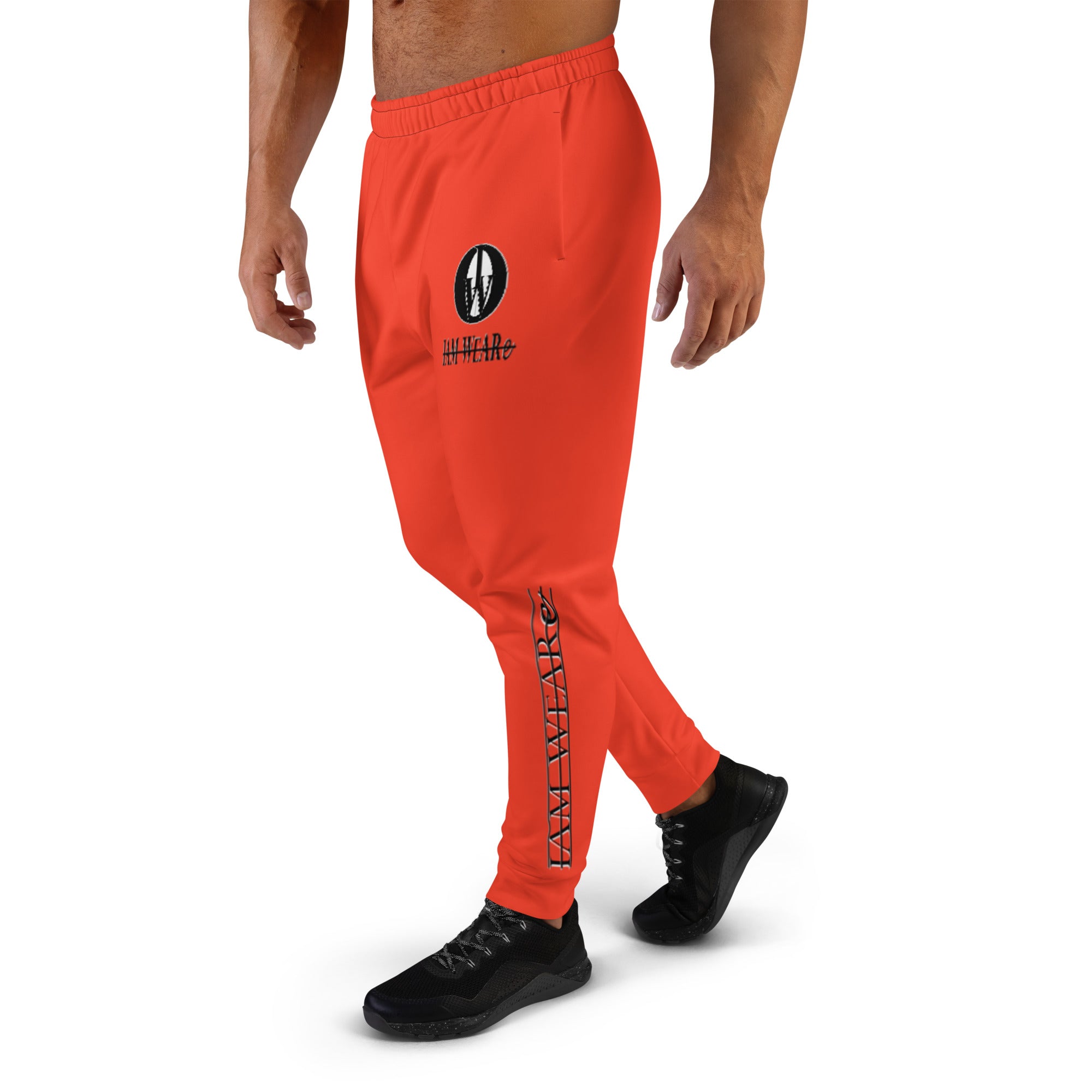 IAM WEARe Designer Men's Orange-Red Joggers