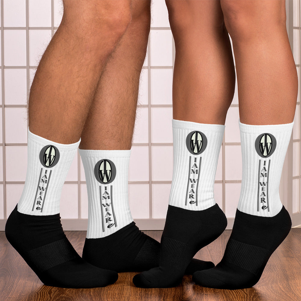 IAM WEARe Designer Sheer Unisex Black-Black-Bottom Socks