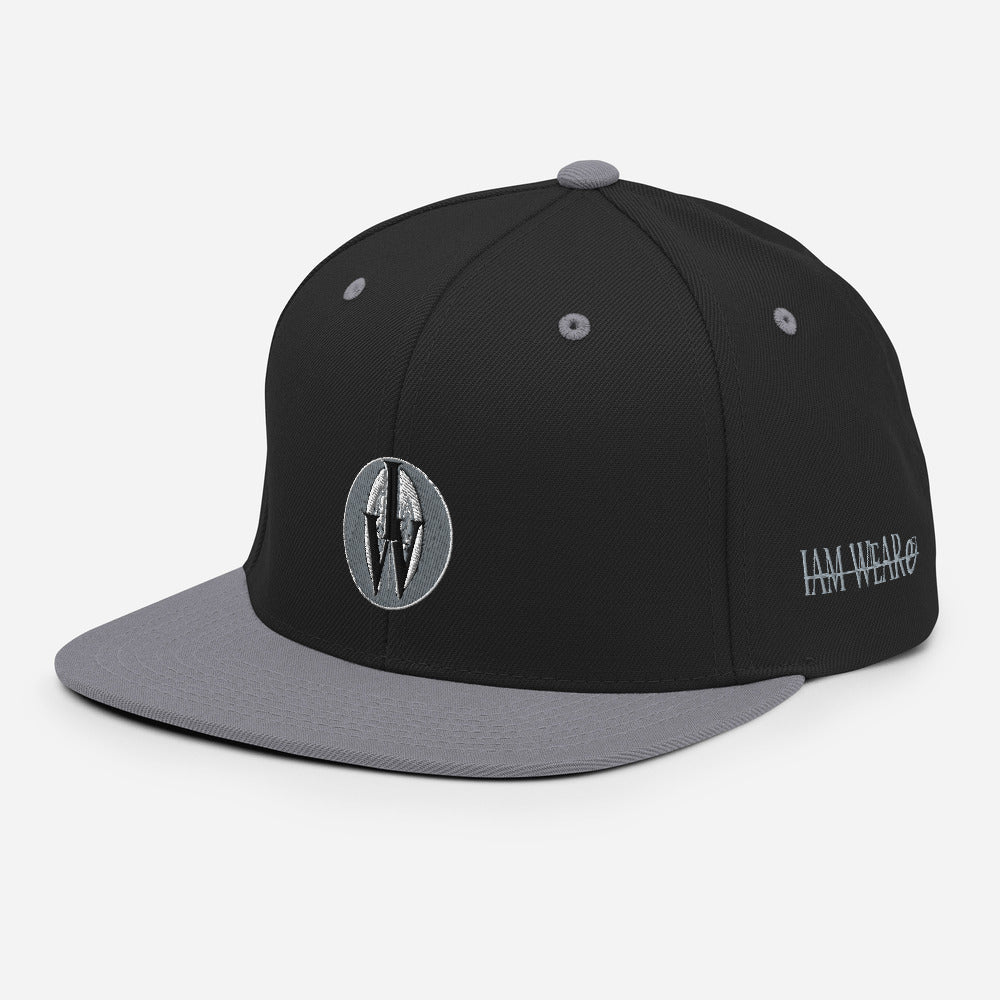 IAM WEARe Designer Black-Mark Snapback Hat