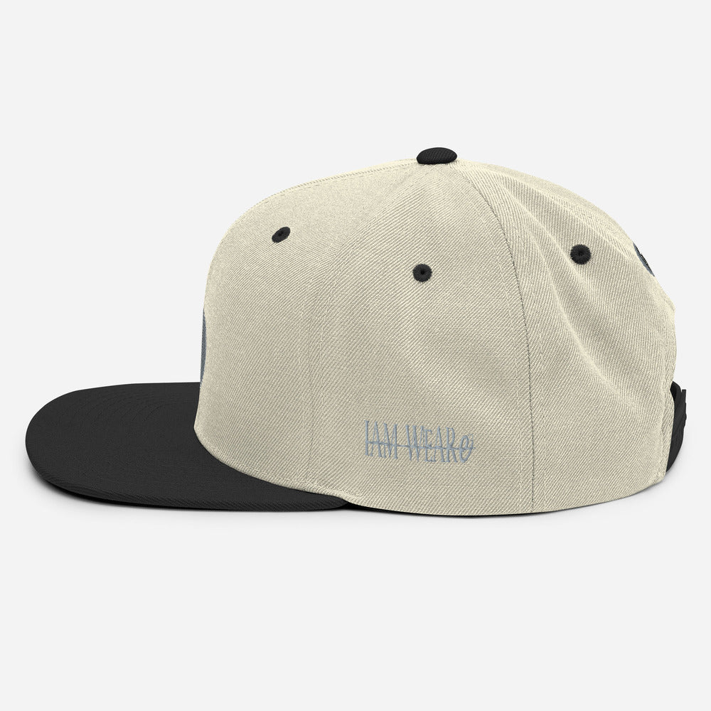 IAM WEARe Designer Black-Mark Snapback Hat