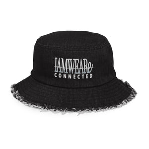 IAM WEARe CONNECTED PLATINUM-Drip Distressed Denim Bucket Hat