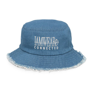 IAM WEARe CONNECTED PLATINUM-Drip Distressed Denim Bucket Hat