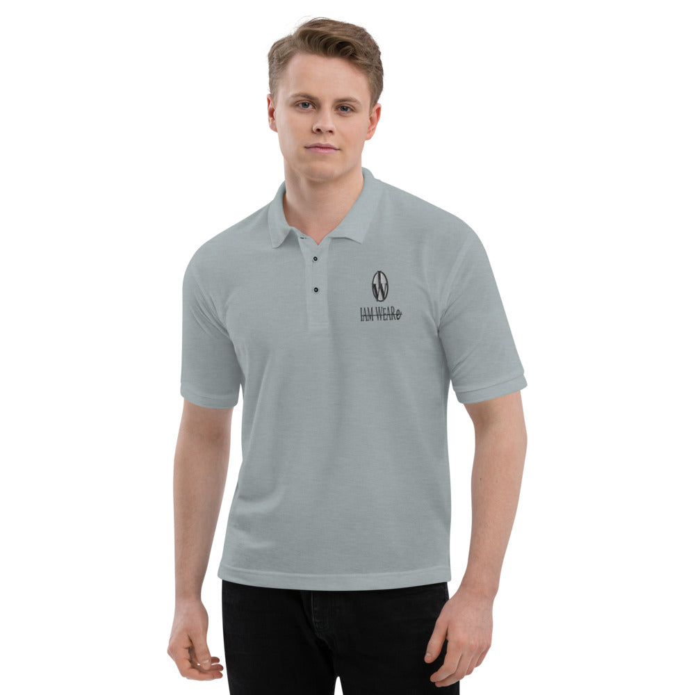 IAM WEARe Designer Black-Letter Men's Premium Polo