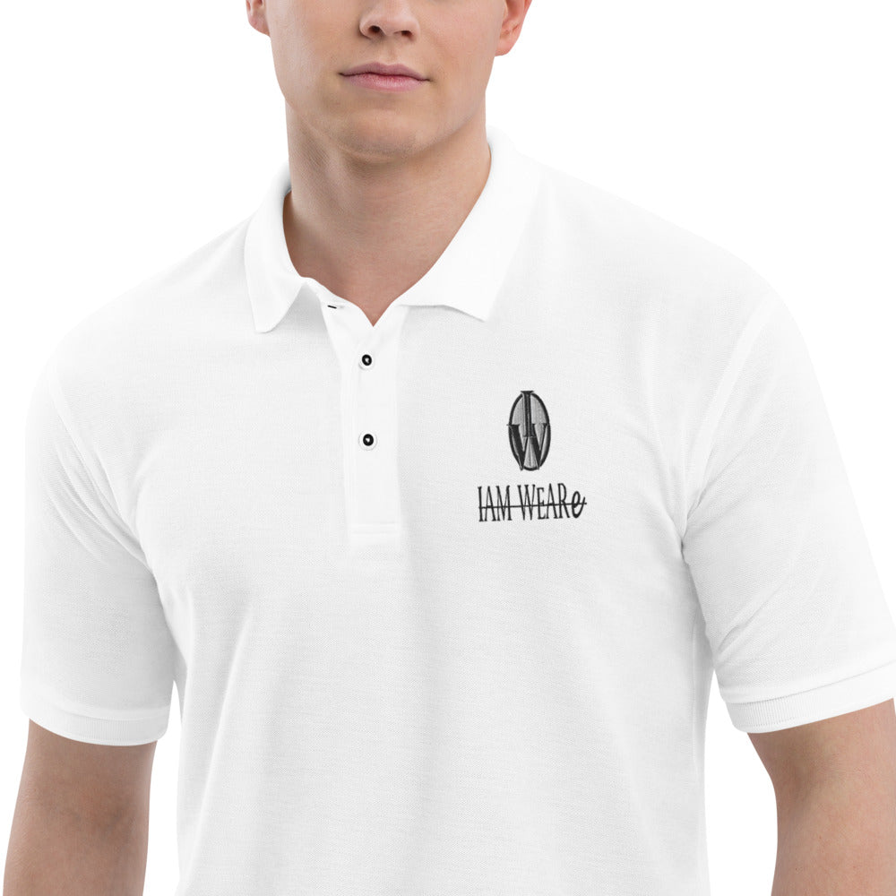 IAM WEARe Designer Black-Letter Men's Premium Polo