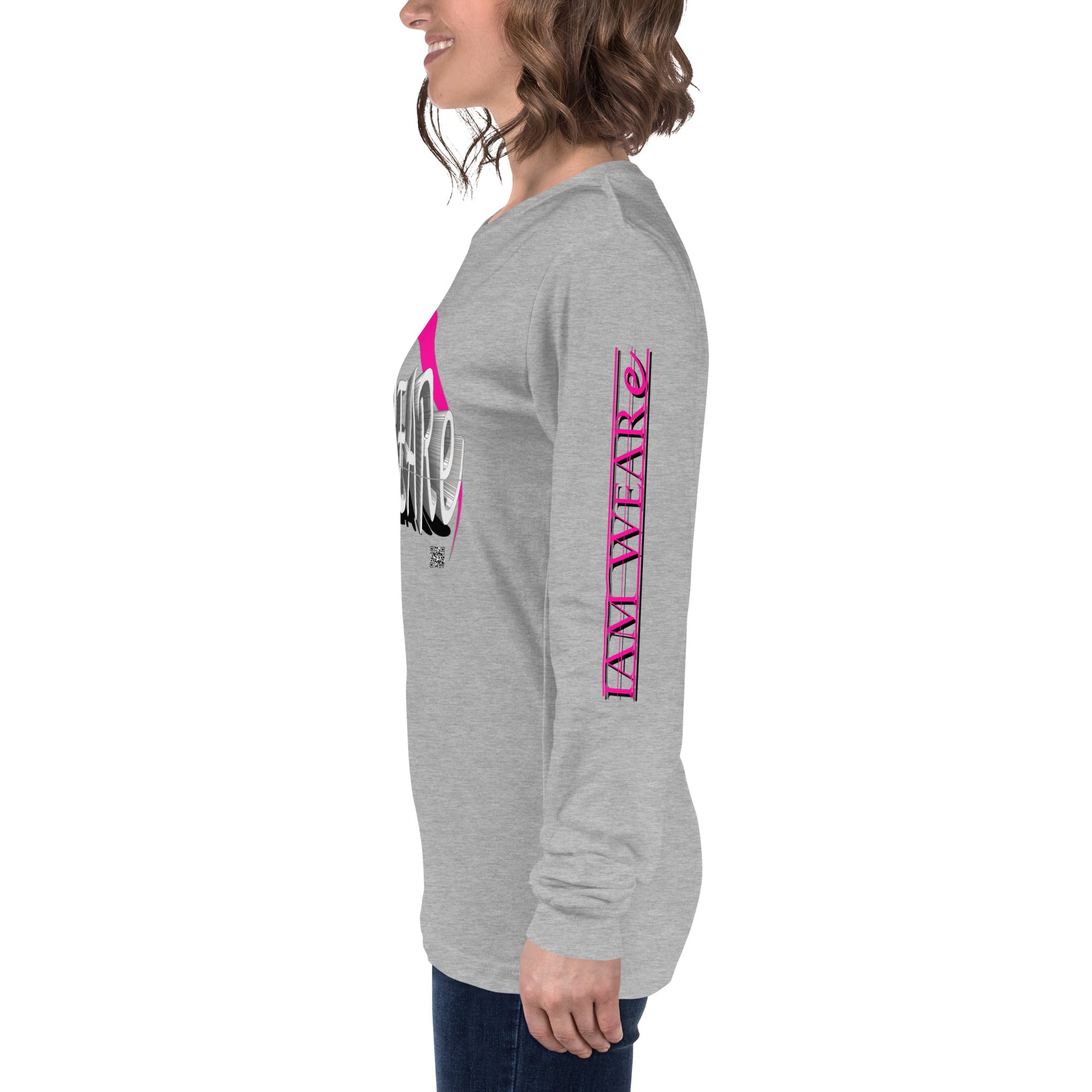 Dynamic Design Hot Pink-Mark F/B Unisex Long Sleeve Tee