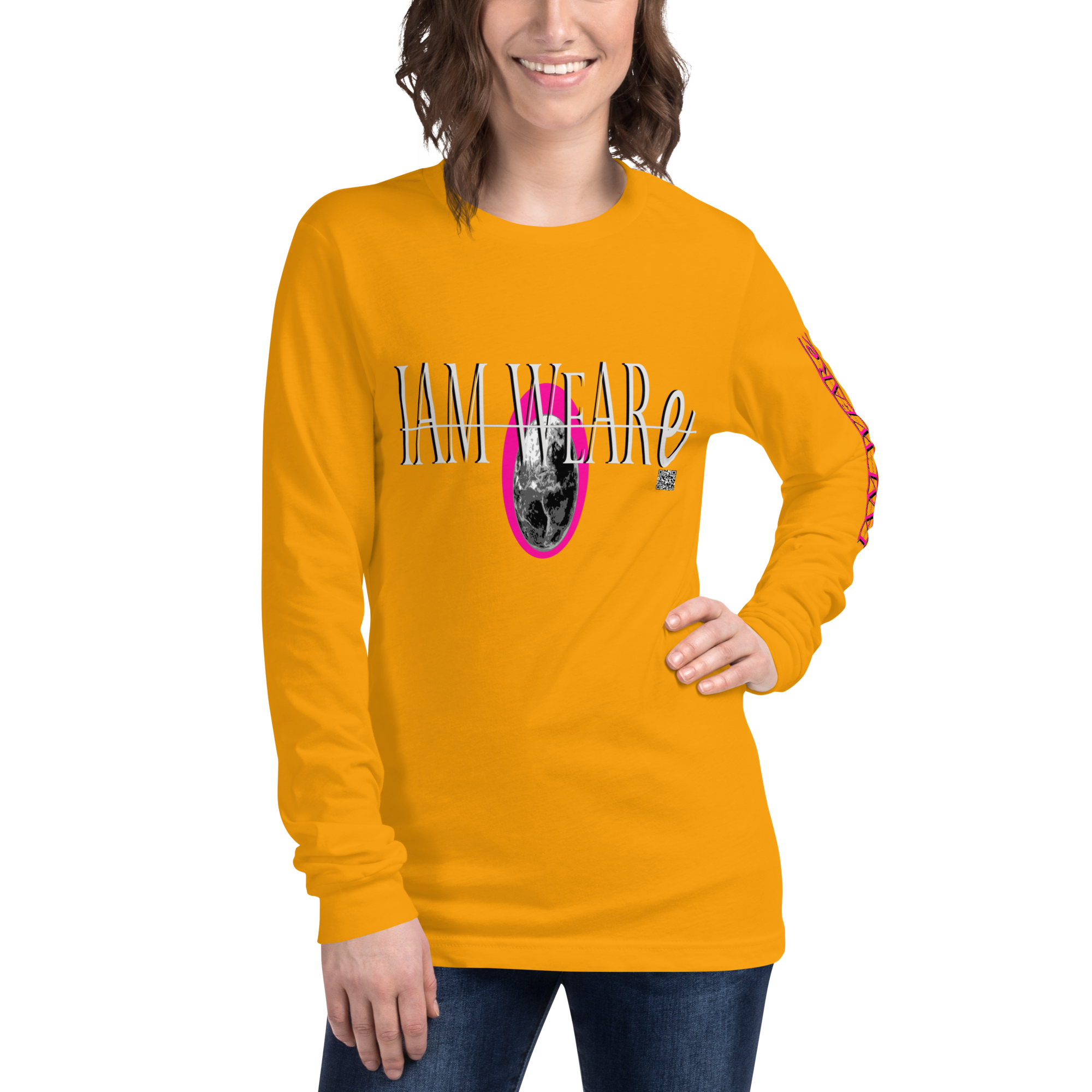 Classic Design Hot Pink-Mark F/B Unisex Long Sleeve Tee