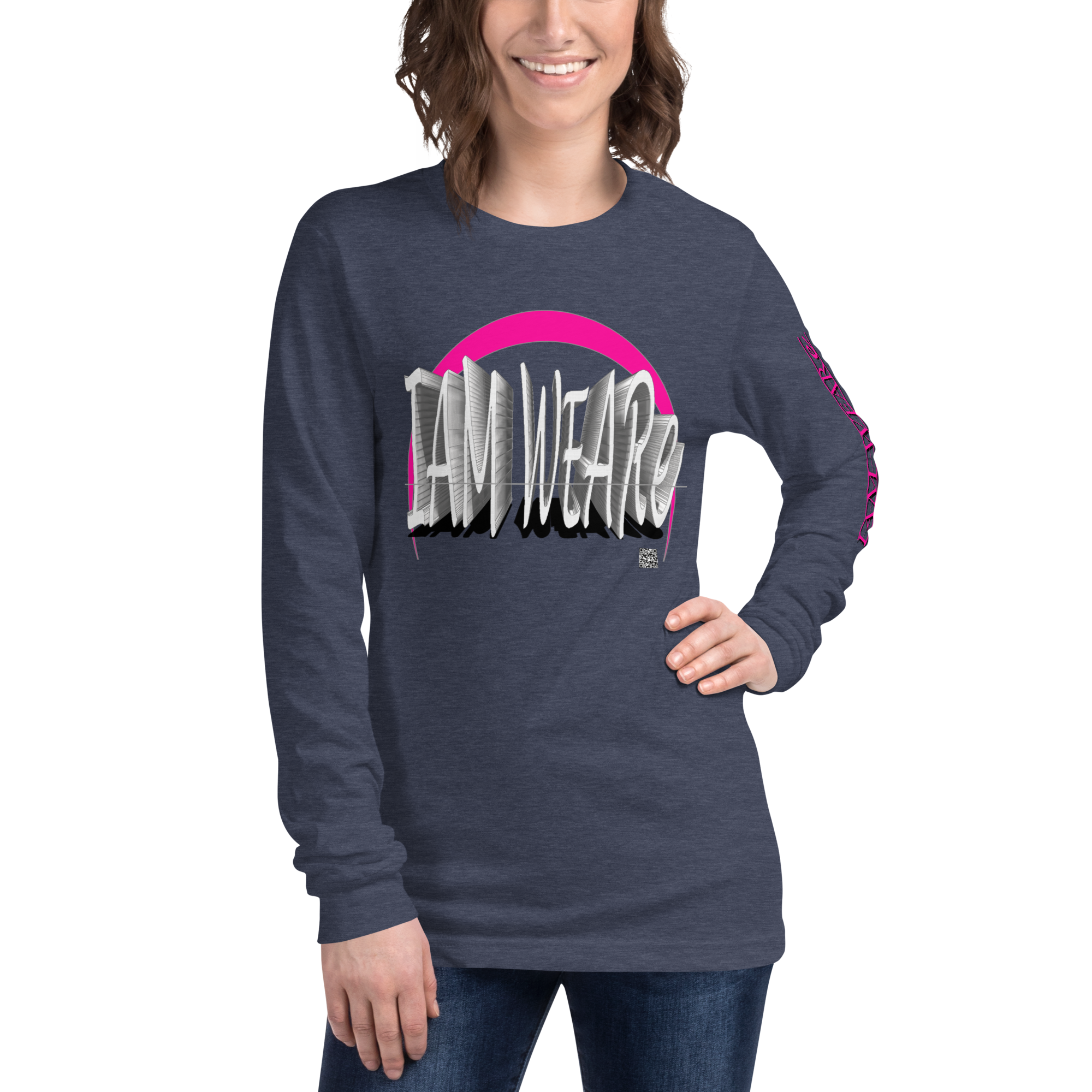 Dynamic Design Hot Pink-Mark F/B Unisex Long Sleeve Tee