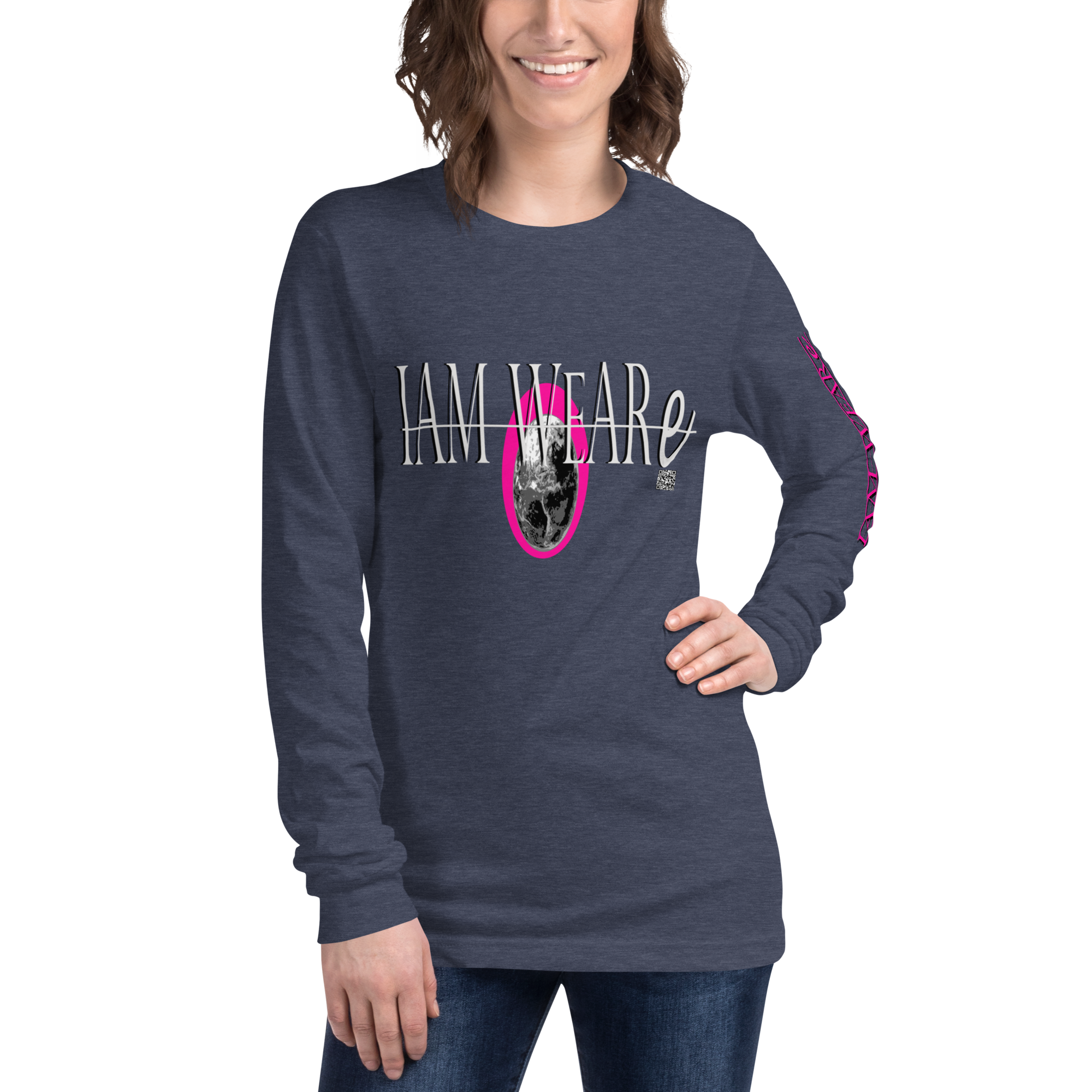 Classic Design Hot Pink-Mark F/B Unisex Long Sleeve Tee