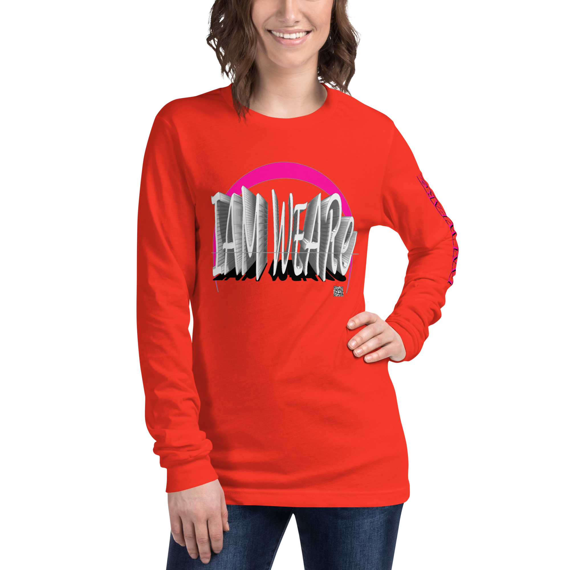 Dynamic Design Hot Pink-Mark F/B Unisex Long Sleeve Tee