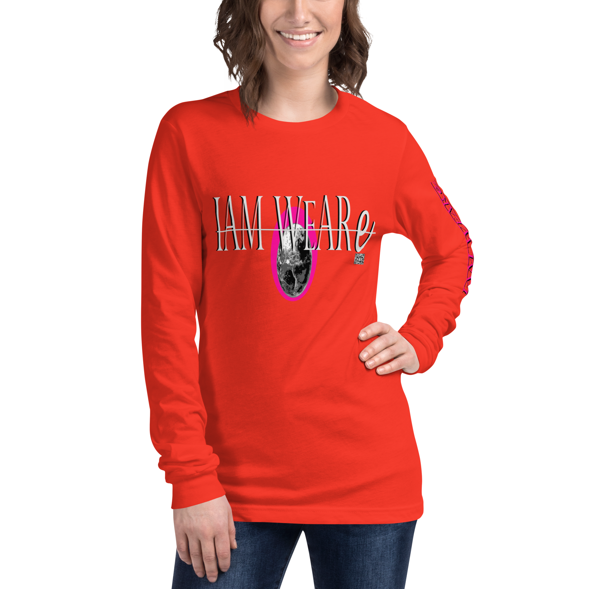 Classic Design Hot Pink-Mark F/B Unisex Long Sleeve Tee