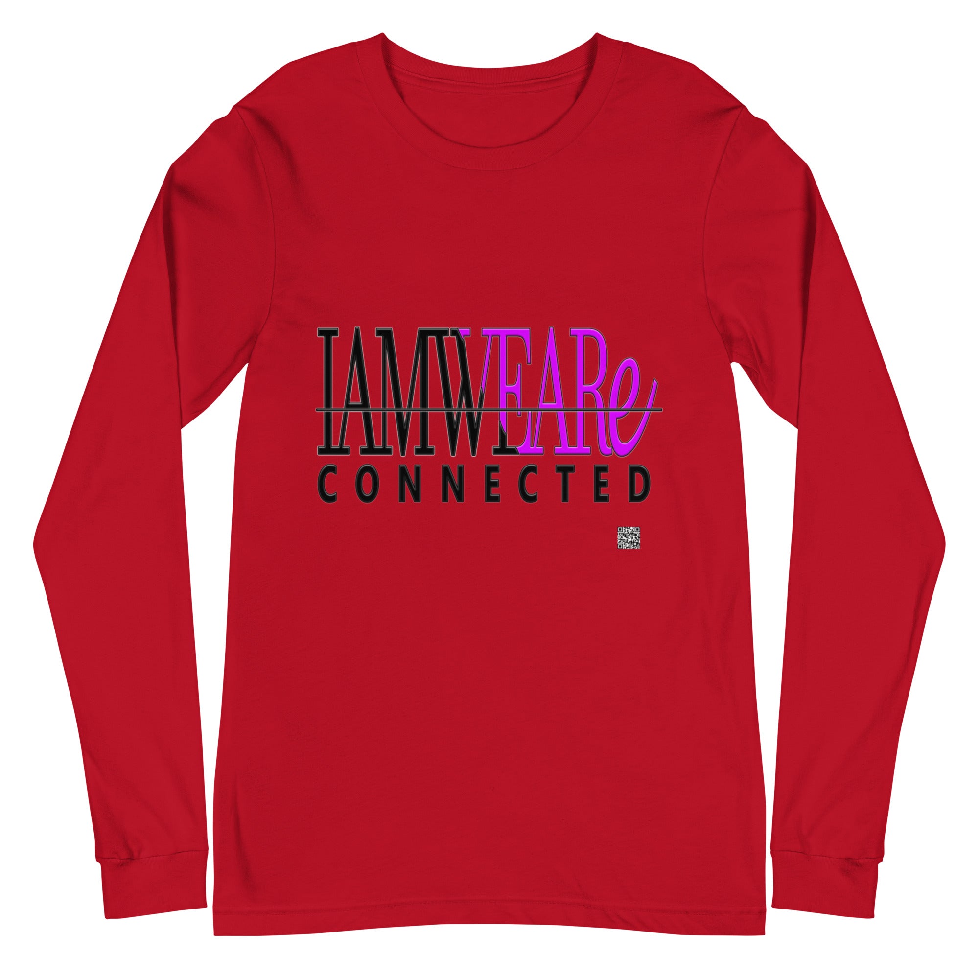 IAM WEARe CONNECTED Design (GSL2) Purple-Letter Bella F/B Unisex Long Sleeve Tee