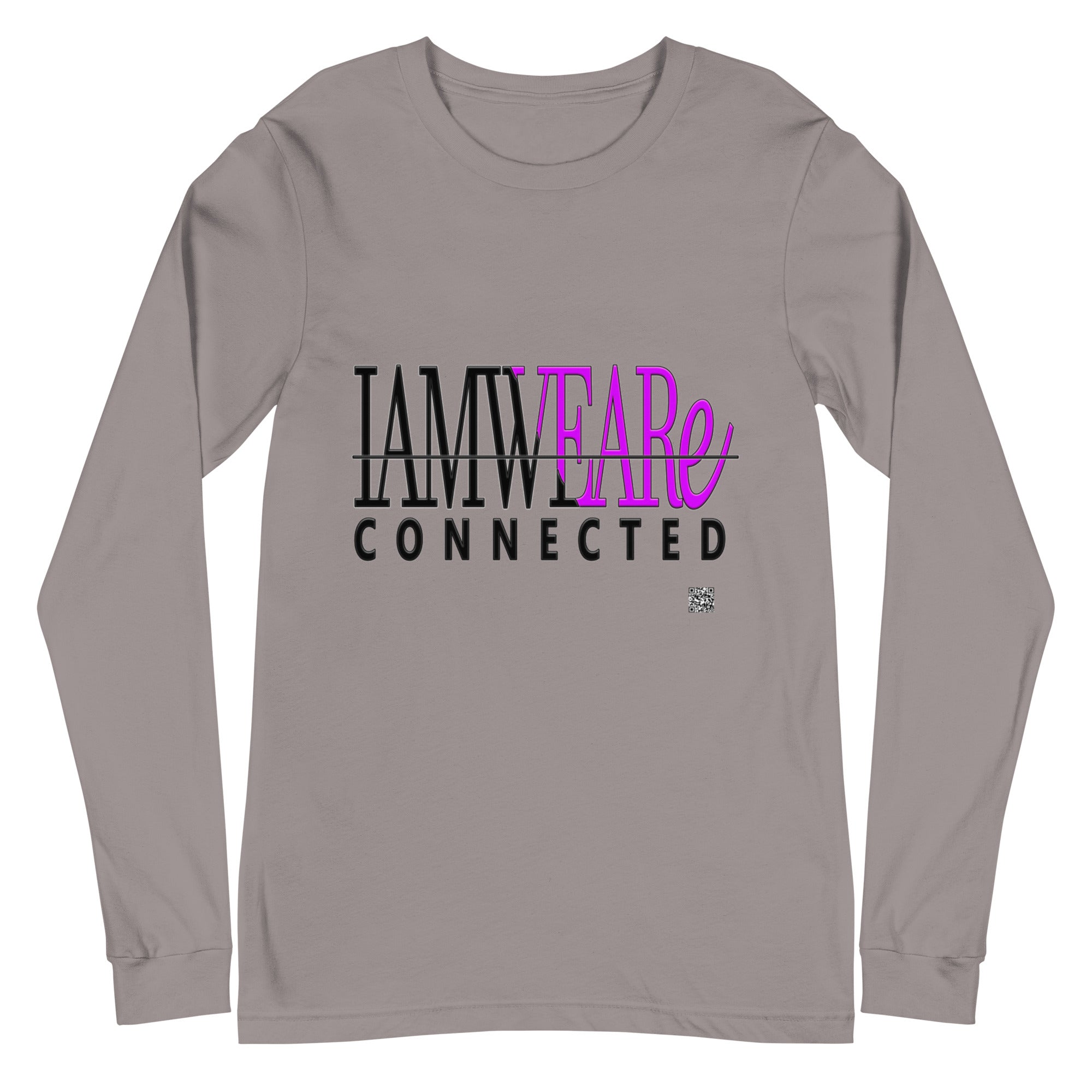 IAM WEARe CONNECTED Design (GSL2) Purple-Letter Bella F/B Unisex Long Sleeve Tee