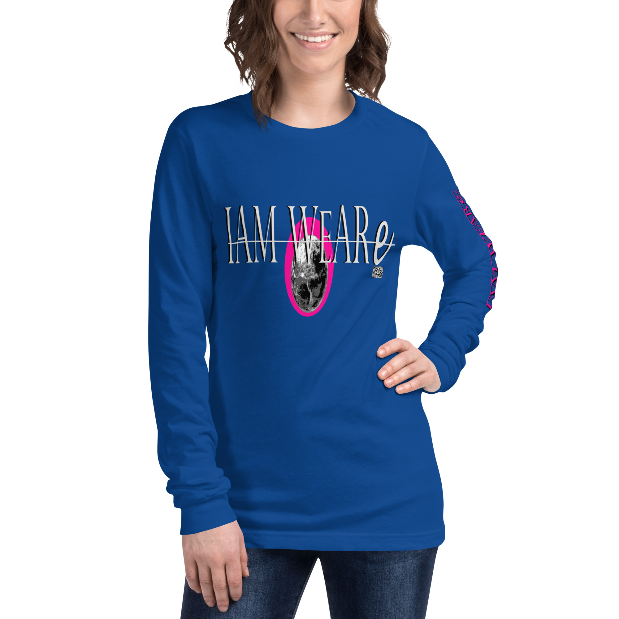 Classic Design Hot Pink-Mark F/B Unisex Long Sleeve Tee