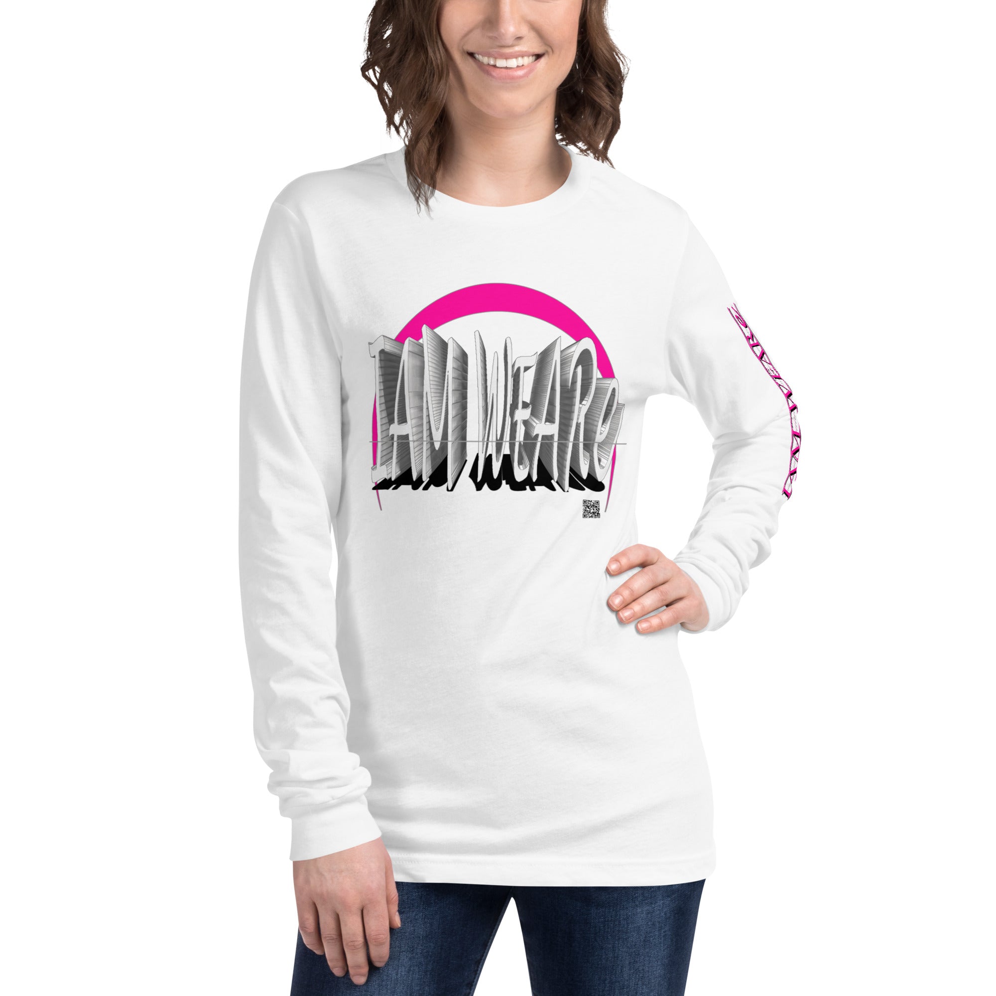 Dynamic Design Hot Pink-Mark F/B Unisex Long Sleeve Tee