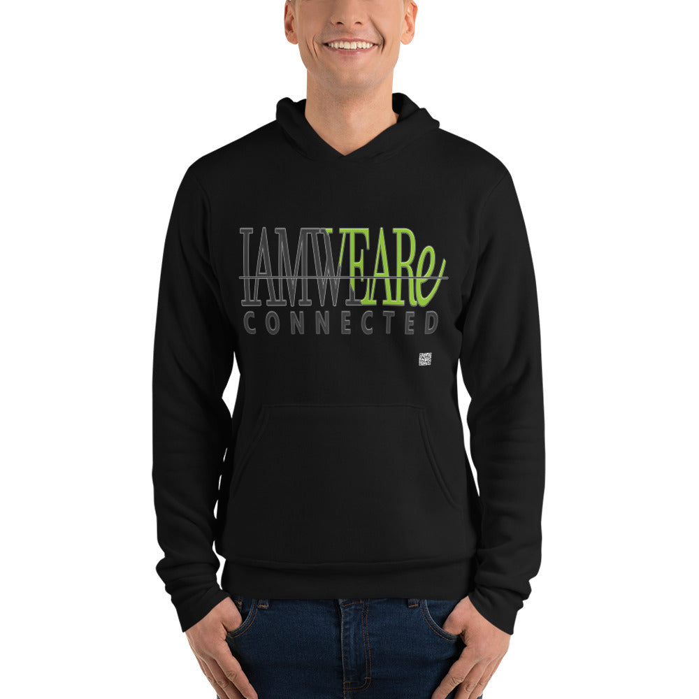 IAM WEARe CONNECTED Design (GSL2) Green-Letter Bella F/B Unisex Hoodie