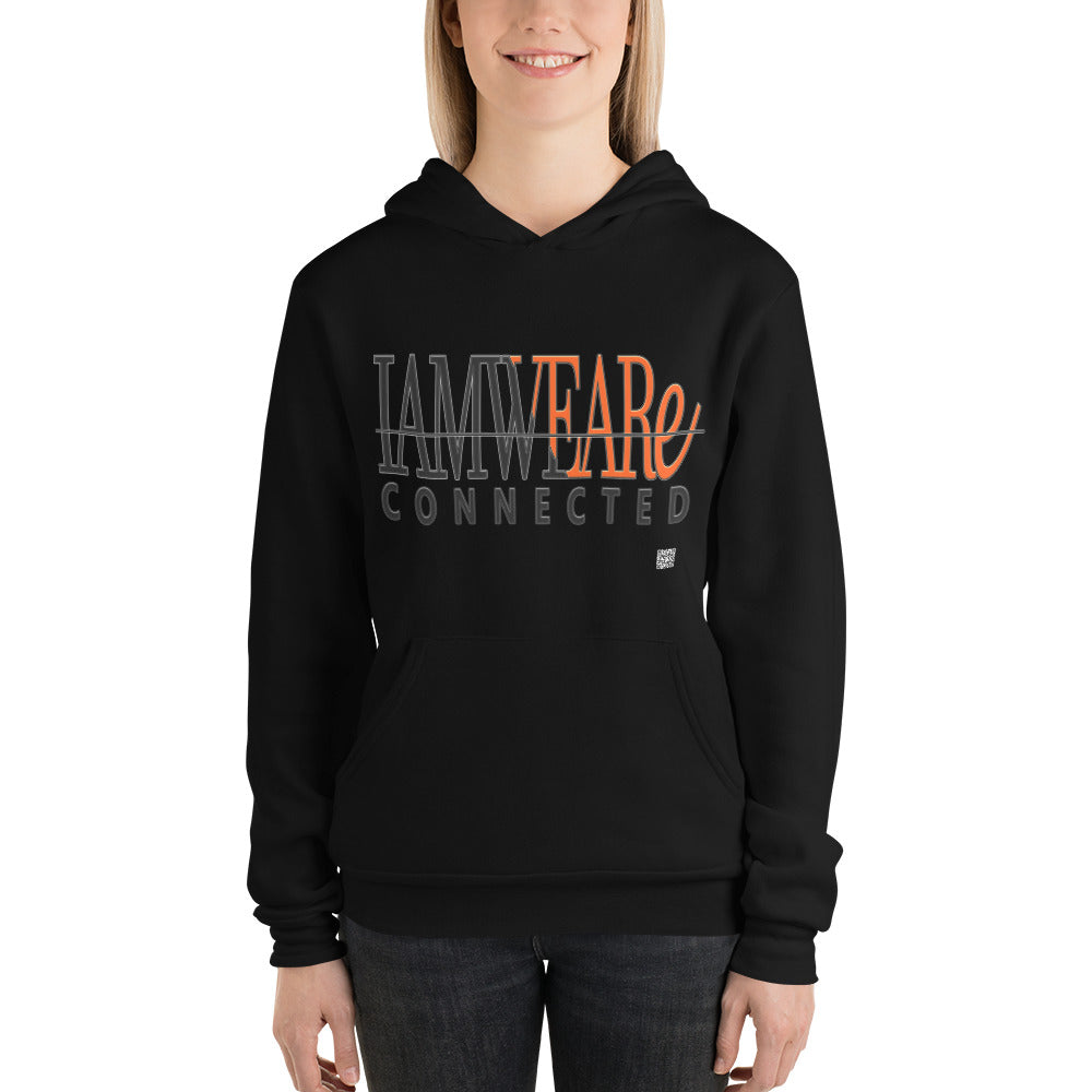 IAM WEARe CONNECTED Design (GSL2) Orange-Letter Bella F/B Unisex Hoodie