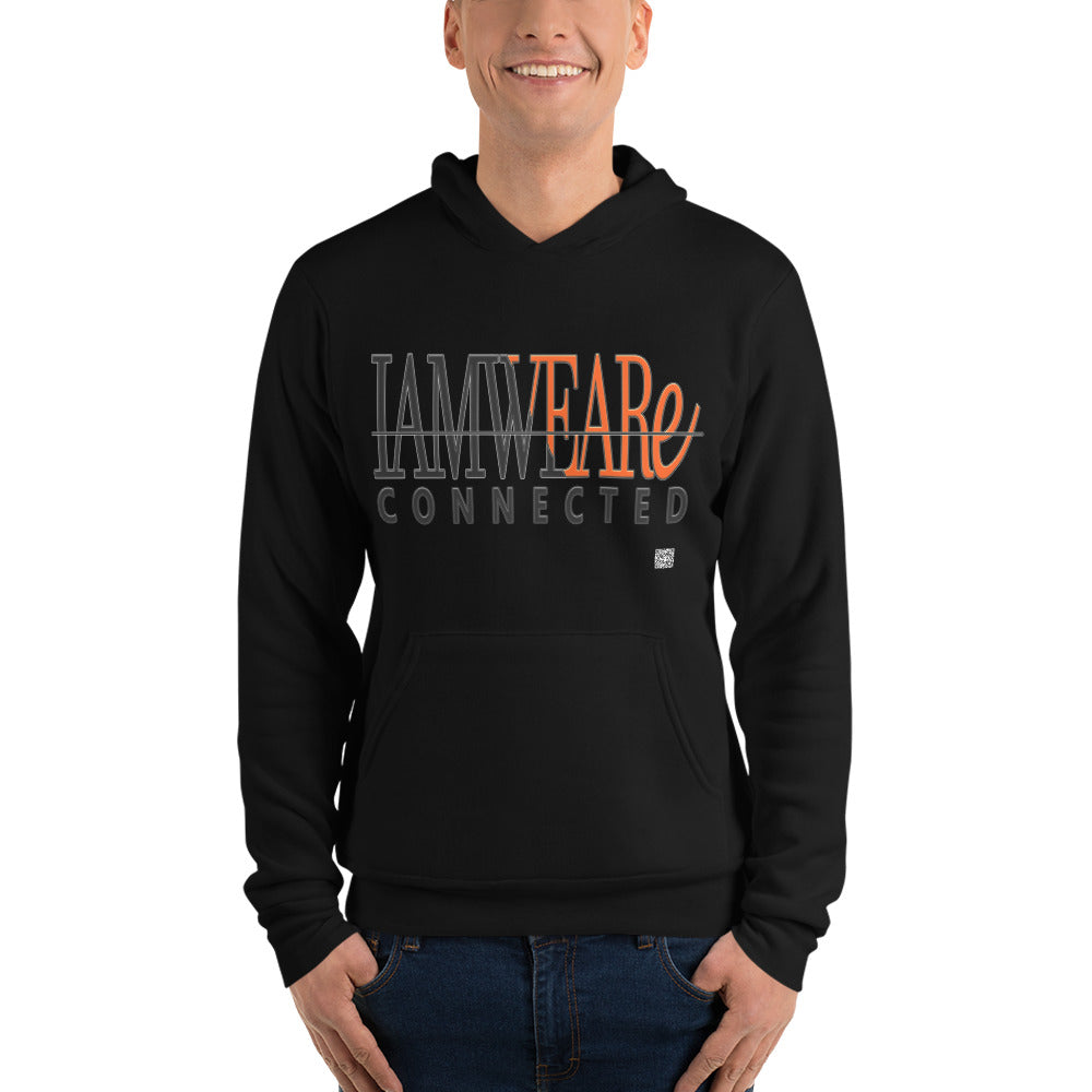 IAM WEARe CONNECTED Design (GSL2) Orange-Letter Bella F/B Unisex Hoodie