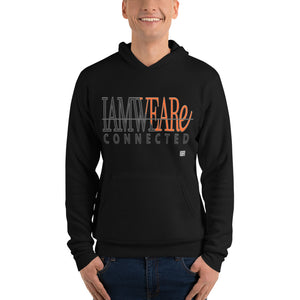 IAM WEARe CONNECTED Design (GSL2) Orange-Letter Bella F/B Unisex Hoodie