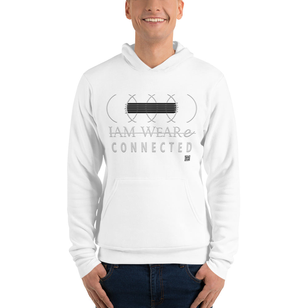 IAM WEARe CONNECTED Design (LUXE) PLATINUM-Letter Bella F/B Unisex Hoodie