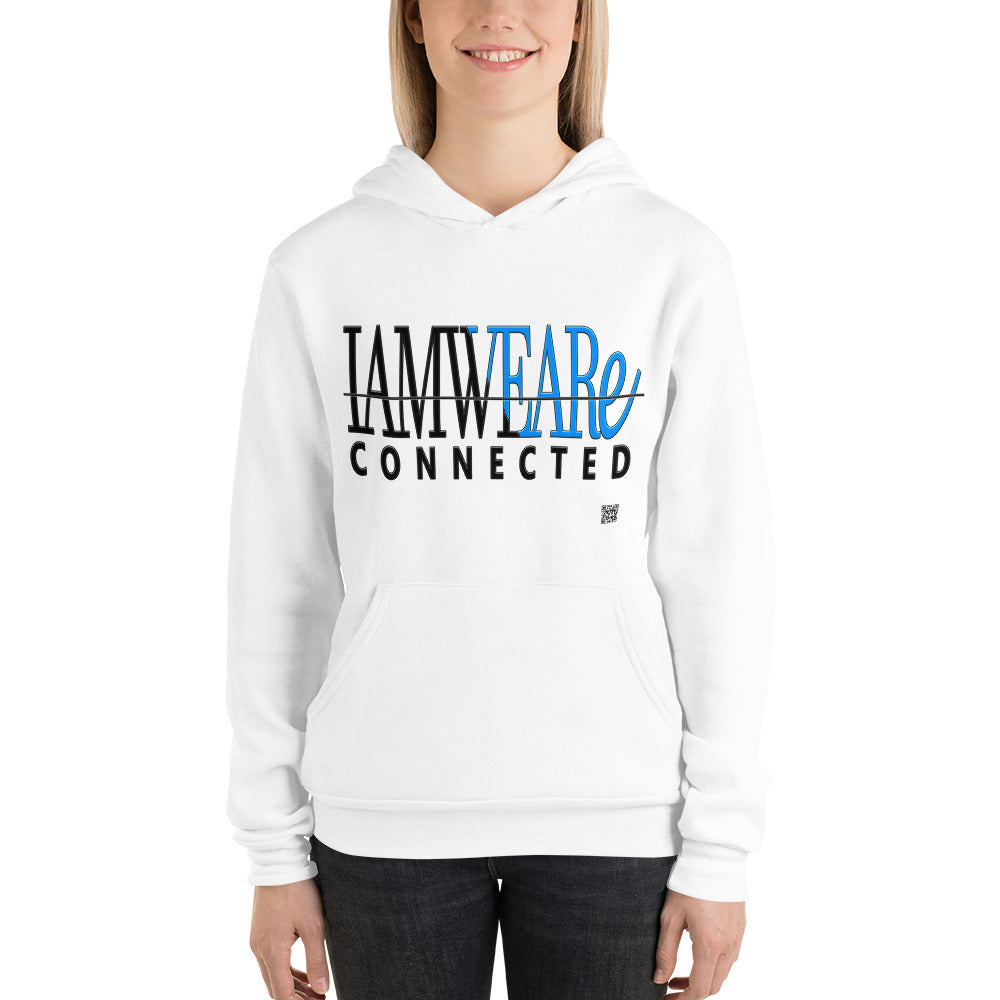 IAM WEARe CONNECTED Design (GSL2) Blue-Letter Bella F/B Unisex Hoodie