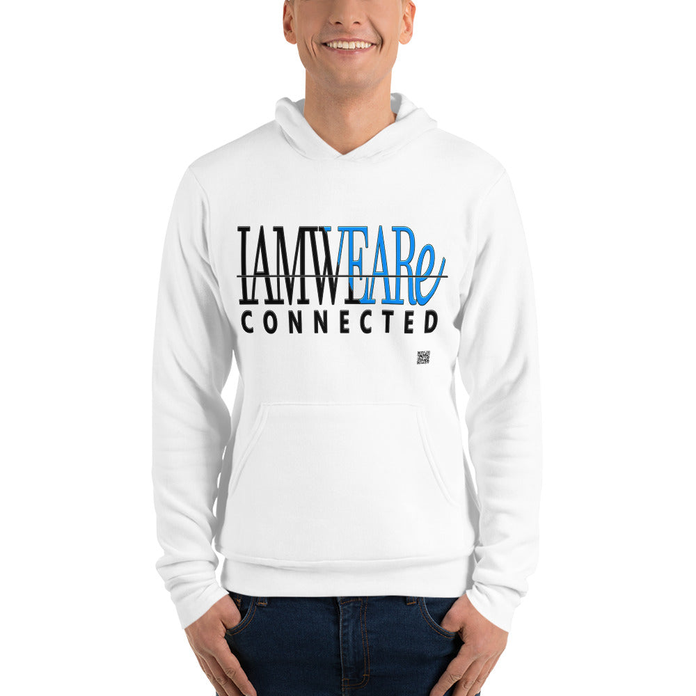 IAM WEARe CONNECTED Design (GSL2) Blue-Letter Bella F/B Unisex Hoodie