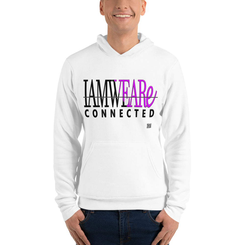 IAM WEARe CONNECTED Design (GSL2) Purple-Letter Bella F/B Unisex Hoodie